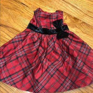 Gymboree red plaid dress with bow